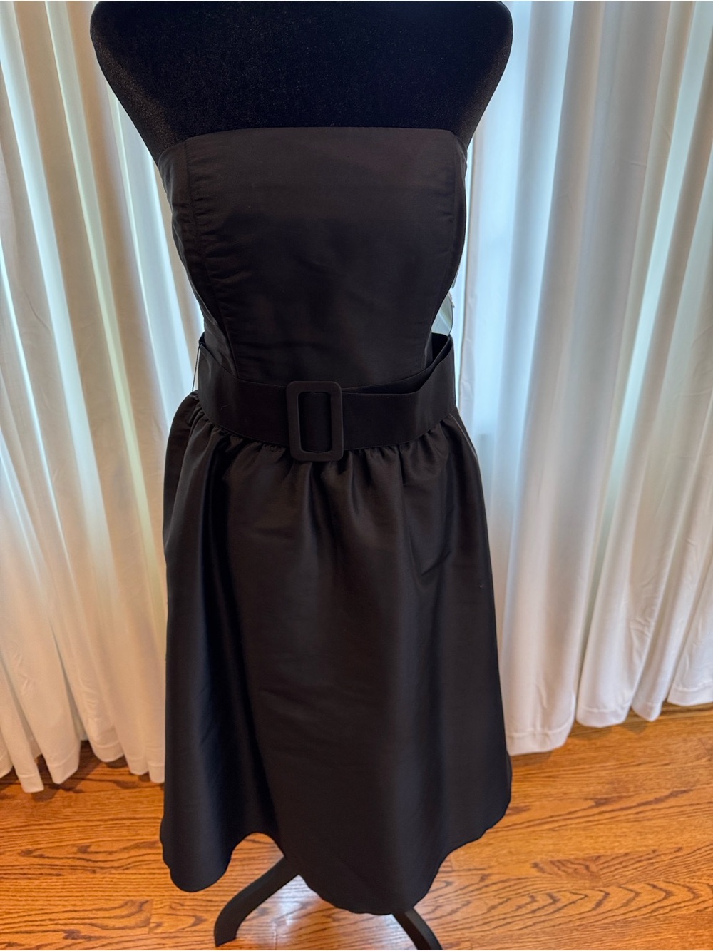 H&M Strapless Black Belted A-Line Cocktail Dress